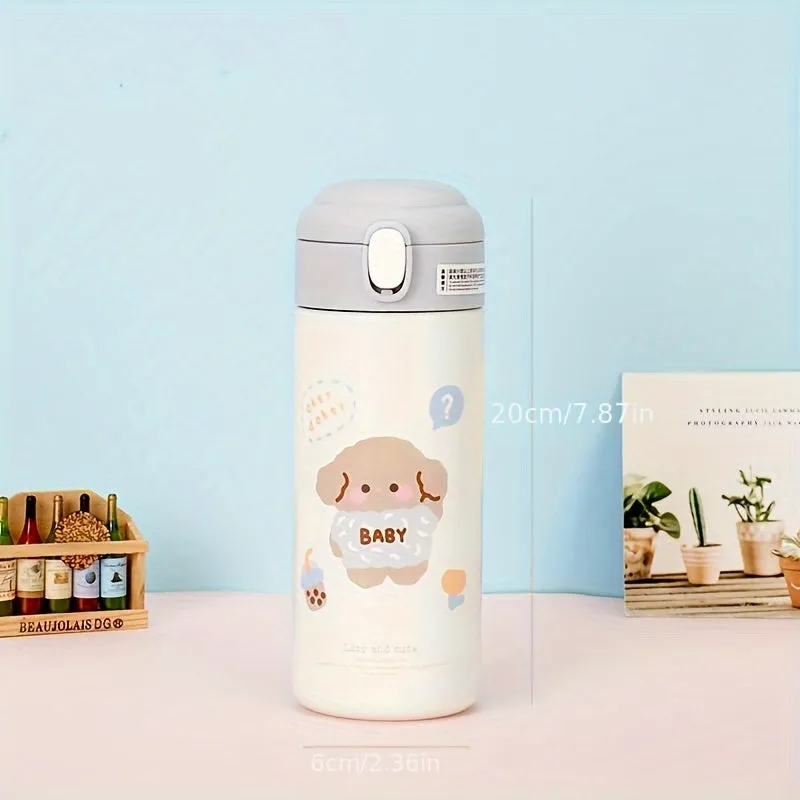 1pc, Cartoon Vacuum Flask, 304 Stainless Steel Insulated Water Bottles, Cute Kawaii Travel Thermal Cups, For Hot And Cold Beverages, Summer Winter Drinkware, Gifts