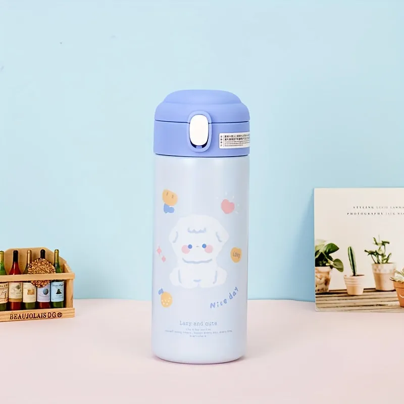 1pc, Cartoon Vacuum Flask, 304 Stainless Steel Insulated Water Bottles, Cute Kawaii Travel Thermal Cups, For Hot And Cold Beverages, Summer Winter Drinkware, Gifts