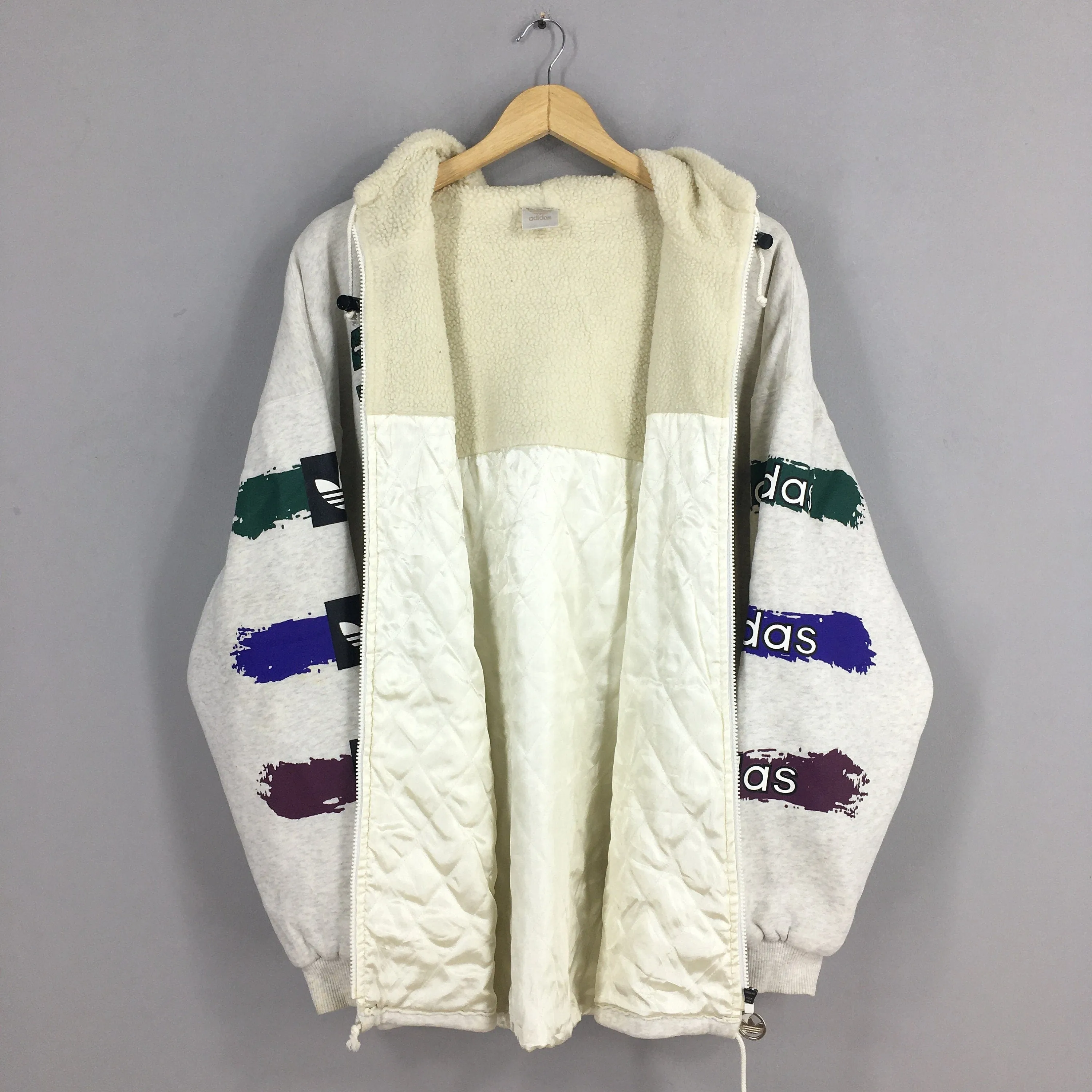 Adidas Sherpa Sweatshirt Hoodie XLarge
