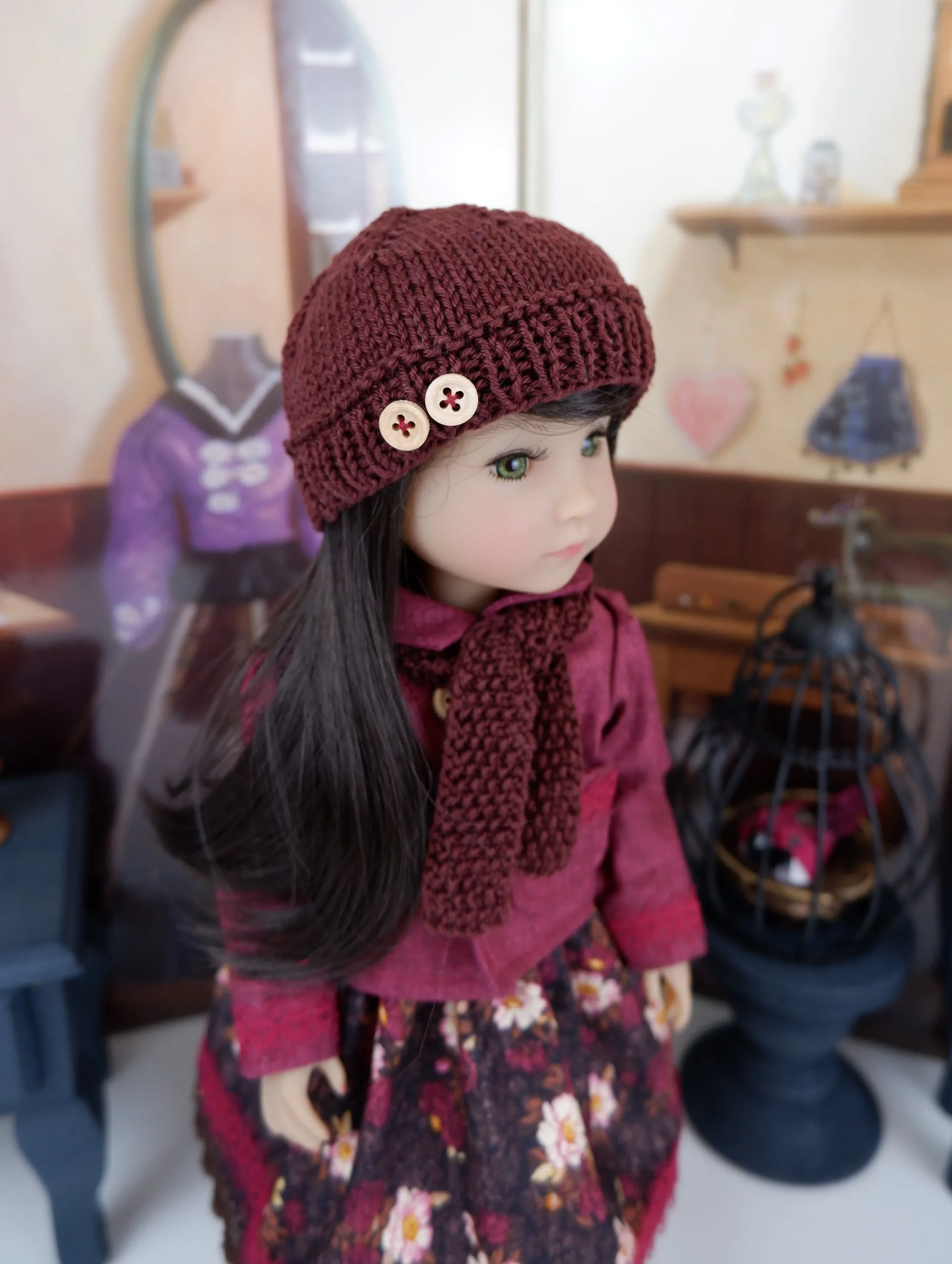 Autumn Bouquet - dress & jacket with boots for Ruby Red Fashion Friends doll