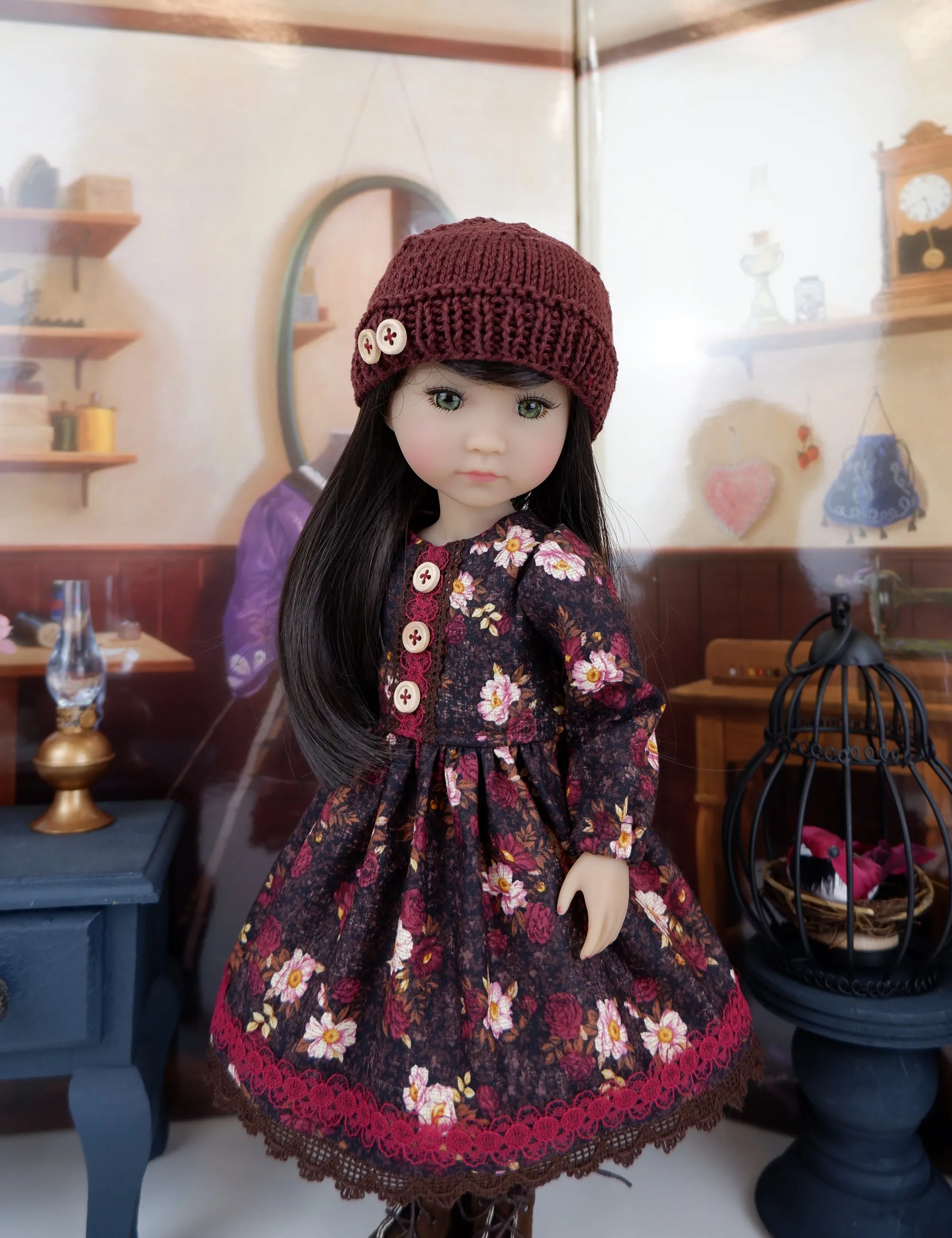 Autumn Bouquet - dress & jacket with boots for Ruby Red Fashion Friends doll