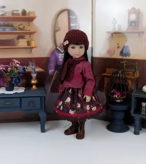 Autumn Bouquet - dress & jacket with boots for Ruby Red Fashion Friends doll