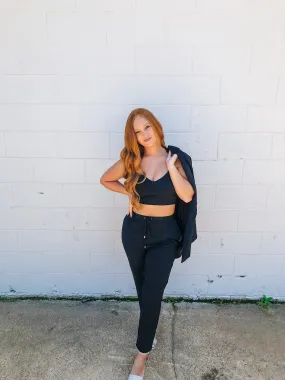 Barbie Girl Black Crop Tank Top