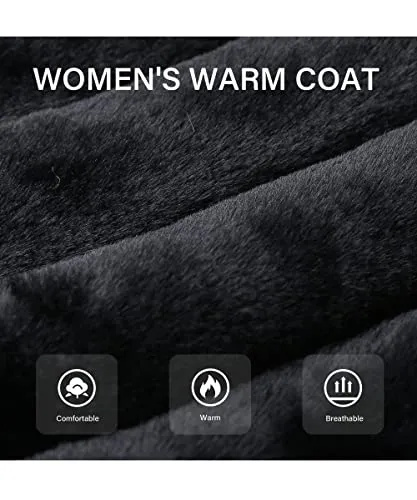 Bellivera Women's Faux Fur Coat Shearling Fluffy Fuzzy Shaggy Hood Sherpa-Lined Fleece Jacket