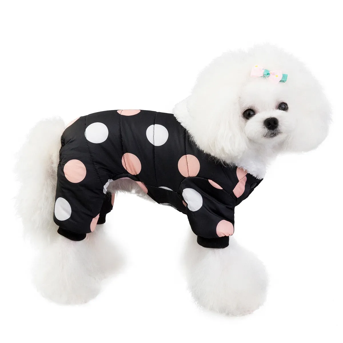 Big Polka Dot Snowsuit Jumpsuit by Furr Baby Gifts