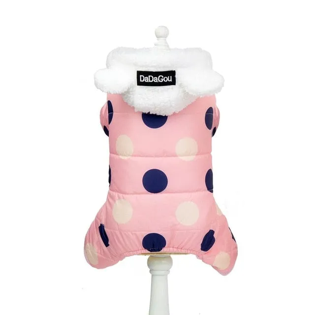 Big Polka Dot Snowsuit Jumpsuit by Furr Baby Gifts