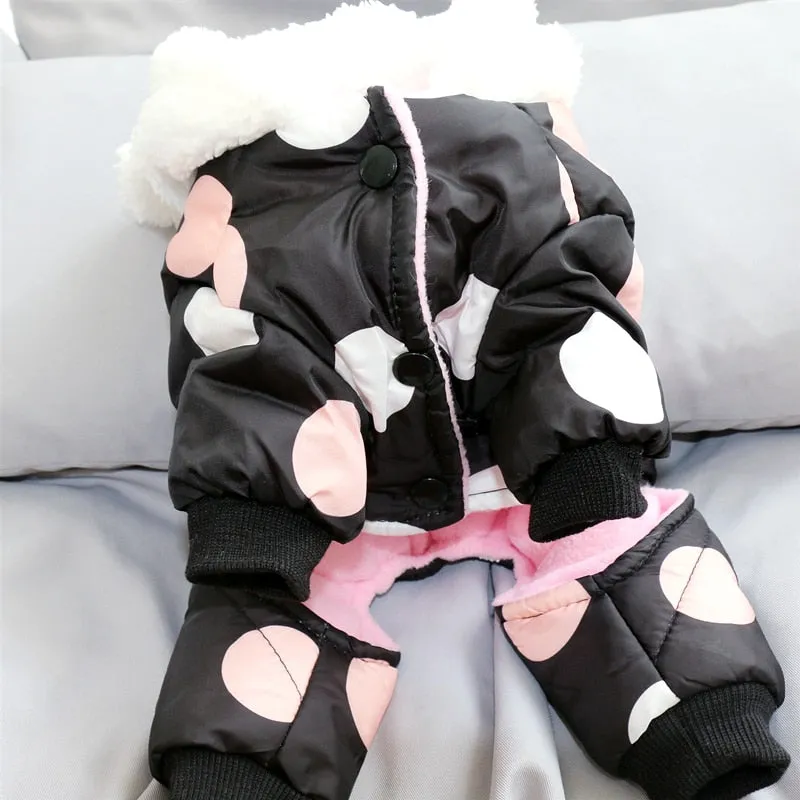Big Polka Dot Snowsuit Jumpsuit by Furr Baby Gifts