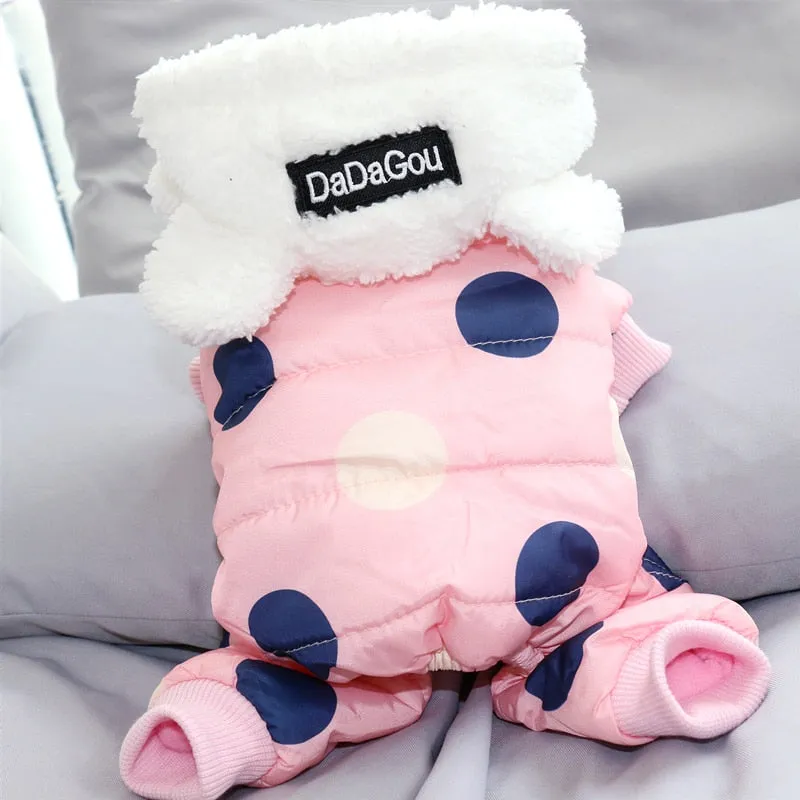Big Polka Dot Snowsuit Jumpsuit by Furr Baby Gifts