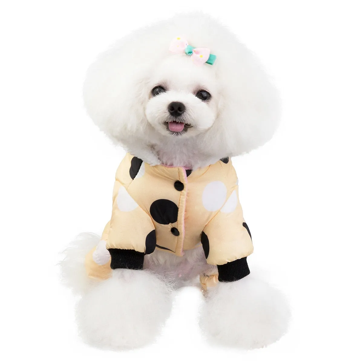 Big Polka Dot Snowsuit Jumpsuit by Furr Baby Gifts