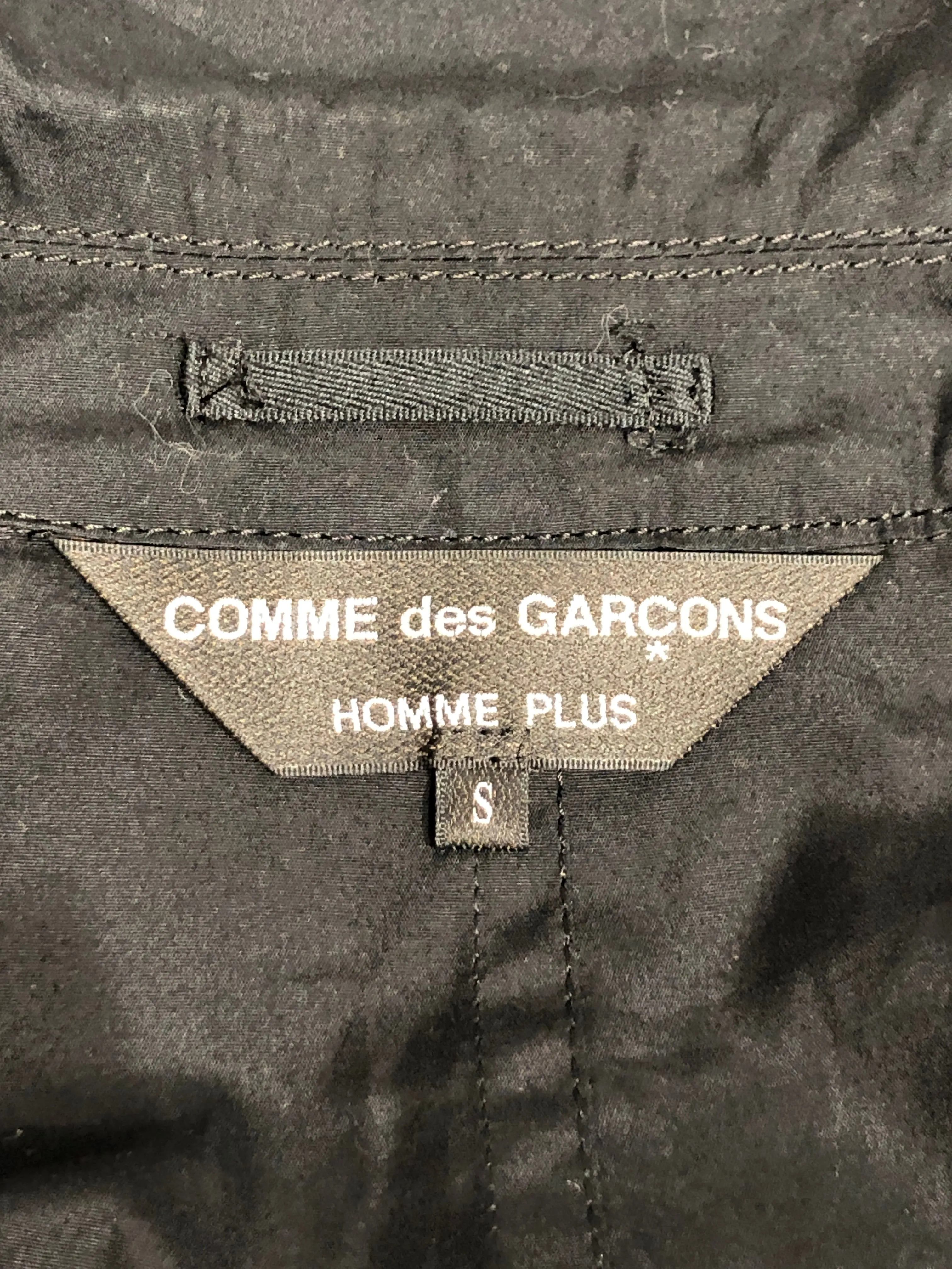 COMME des GARCONS HOMME PLUS/Trench Coat/S/Cotton/BLK/AD 15