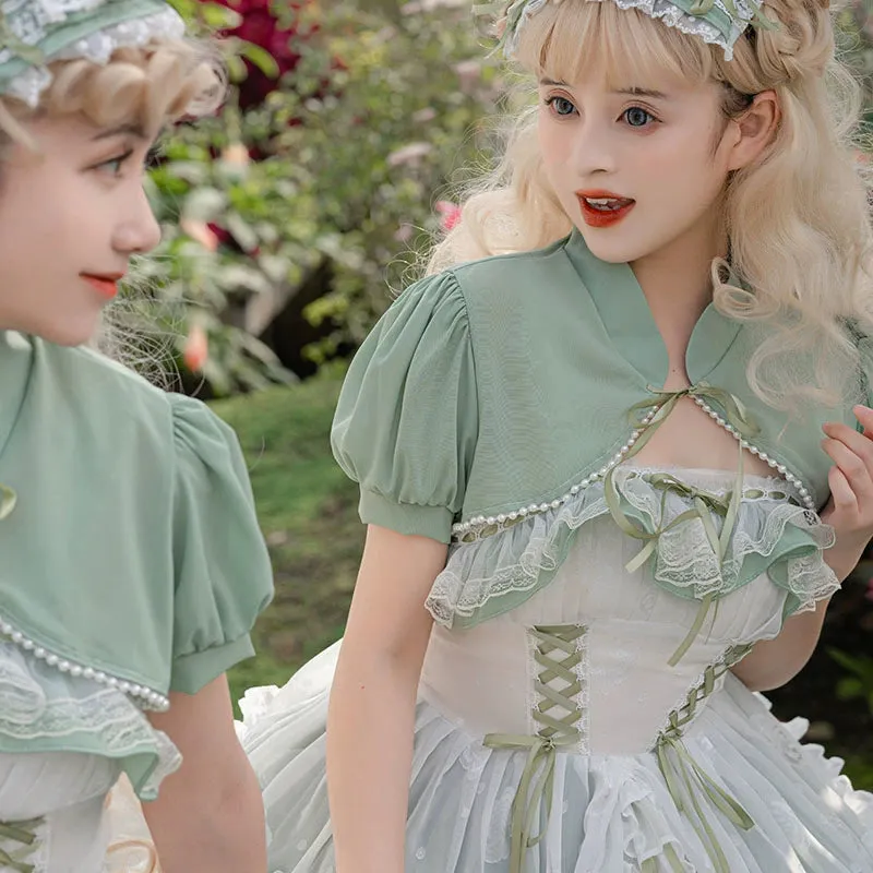 Daydream Whisper~Toting Basil~Wedding Lolita Dress Accessories Bolero Necklace Cuffs Side Clip