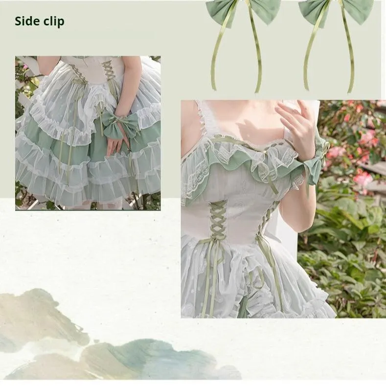 Daydream Whisper~Toting Basil~Wedding Lolita Dress Accessories Bolero Necklace Cuffs Side Clip