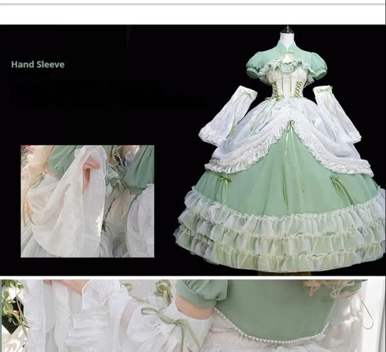 Daydream Whisper~Toting Basil~Wedding Lolita Dress Accessories Bolero Necklace Cuffs Side Clip