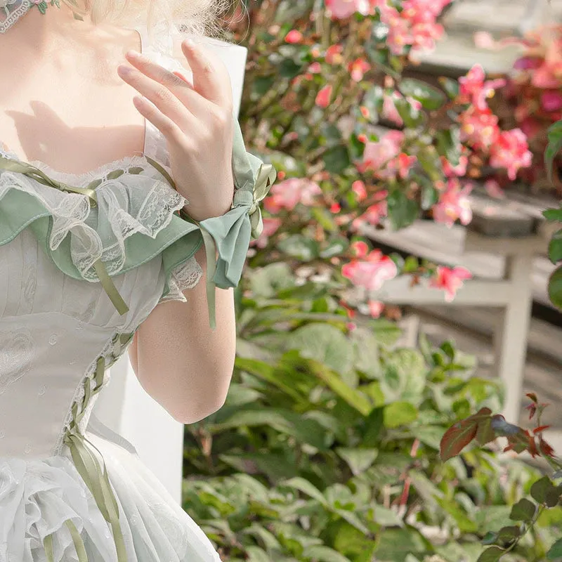 Daydream Whisper~Toting Basil~Wedding Lolita Dress Accessories Bolero Necklace Cuffs Side Clip