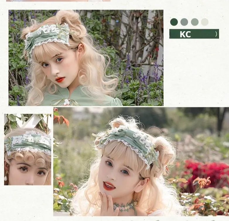 Daydream Whisper~Toting Basil~Wedding Lolita Dress Accessories Bolero Necklace Cuffs Side Clip
