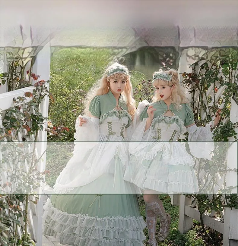 Daydream Whisper~Toting Basil~Wedding Lolita Dress Accessories Bolero Necklace Cuffs Side Clip