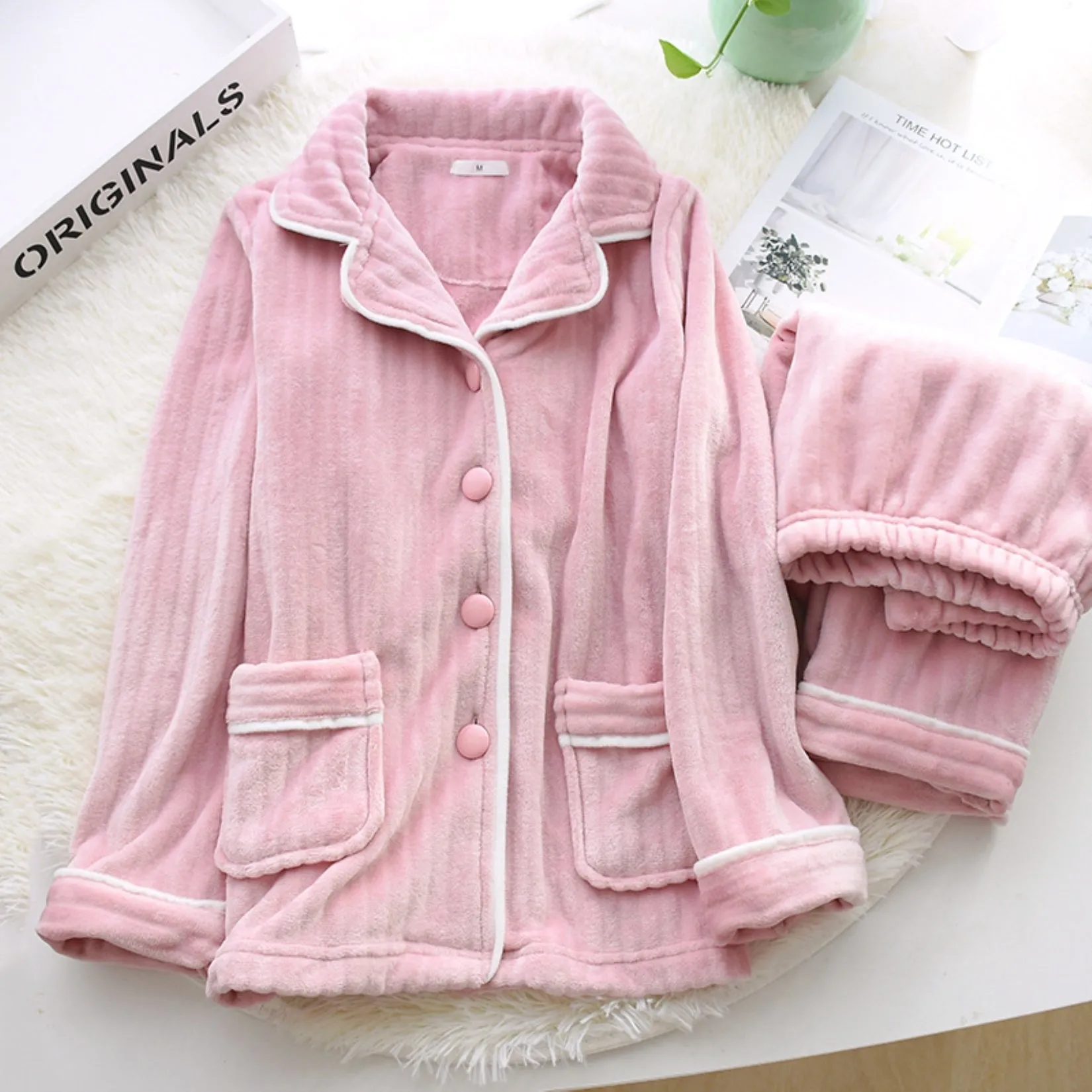 Faux Fur Textured Pajama Coordinates