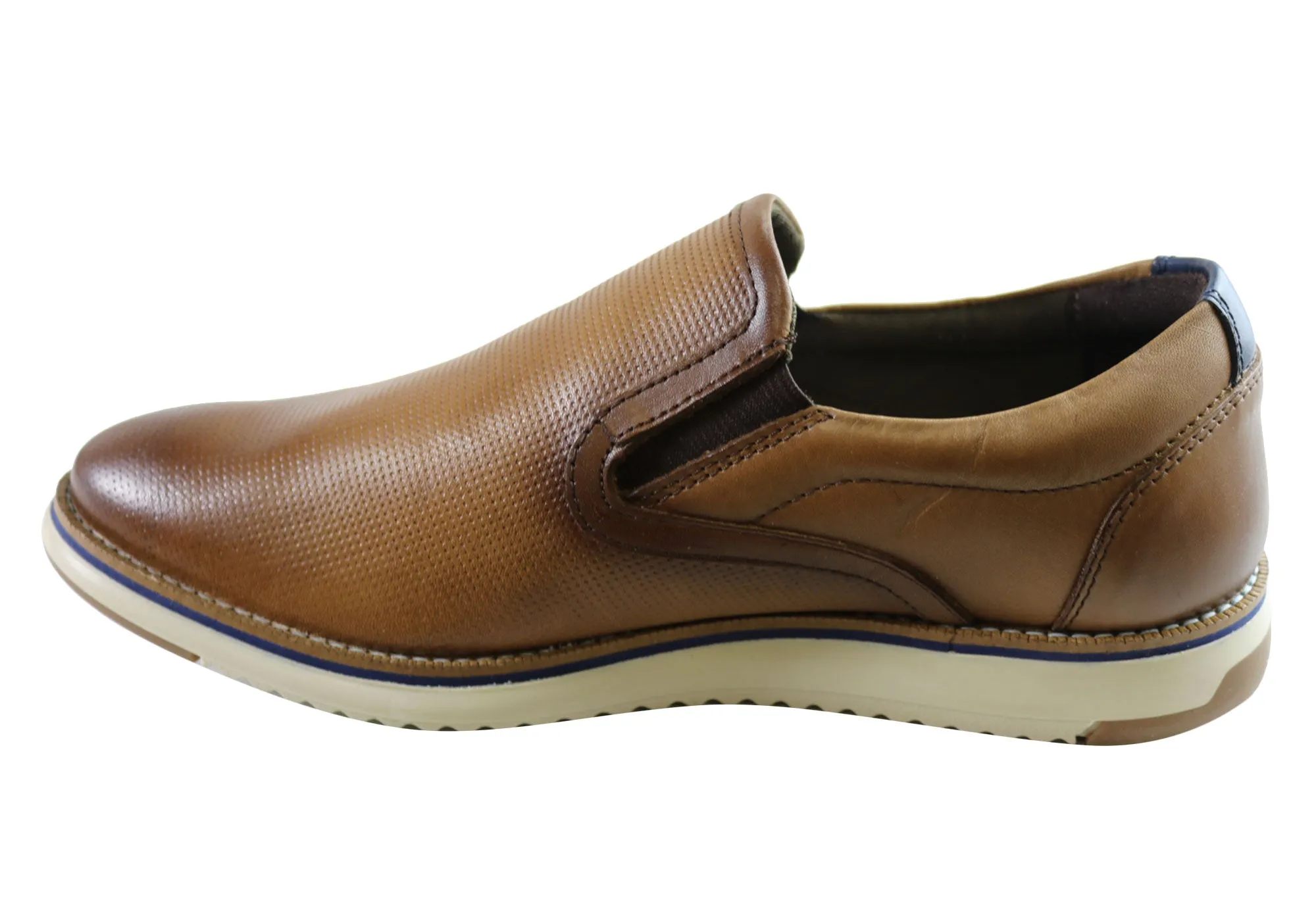 Ferricelli Lawrence Mens Comfort Leather Slip On Shoes Made In Brazil