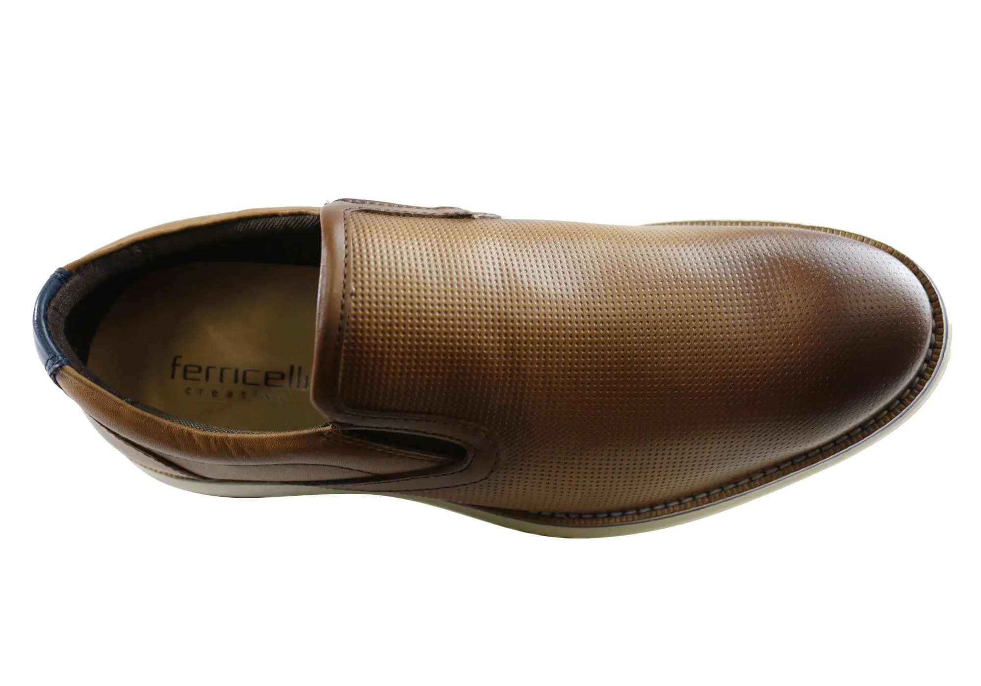 Ferricelli Lawrence Mens Comfort Leather Slip On Shoes Made In Brazil