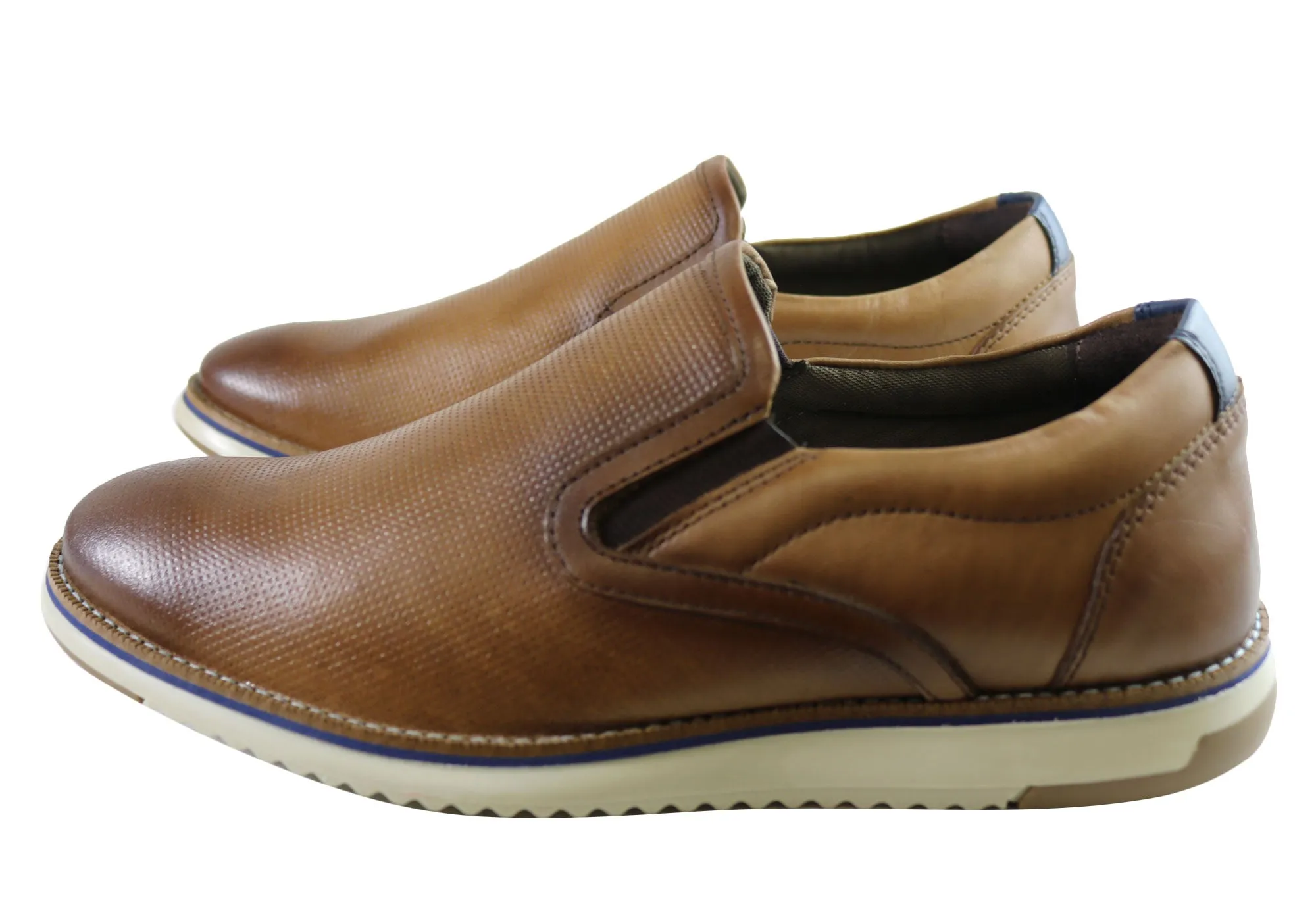 Ferricelli Lawrence Mens Comfort Leather Slip On Shoes Made In Brazil
