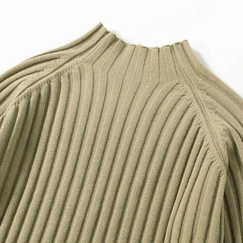 Half turtleneck sweater dress for women autumn and winter mid-length over-knee slim fit inner wear with coat knitted dress Korean version