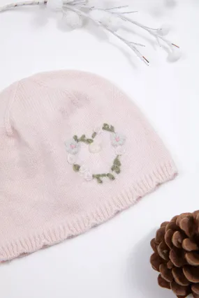 Hat - Pink Heart Knit