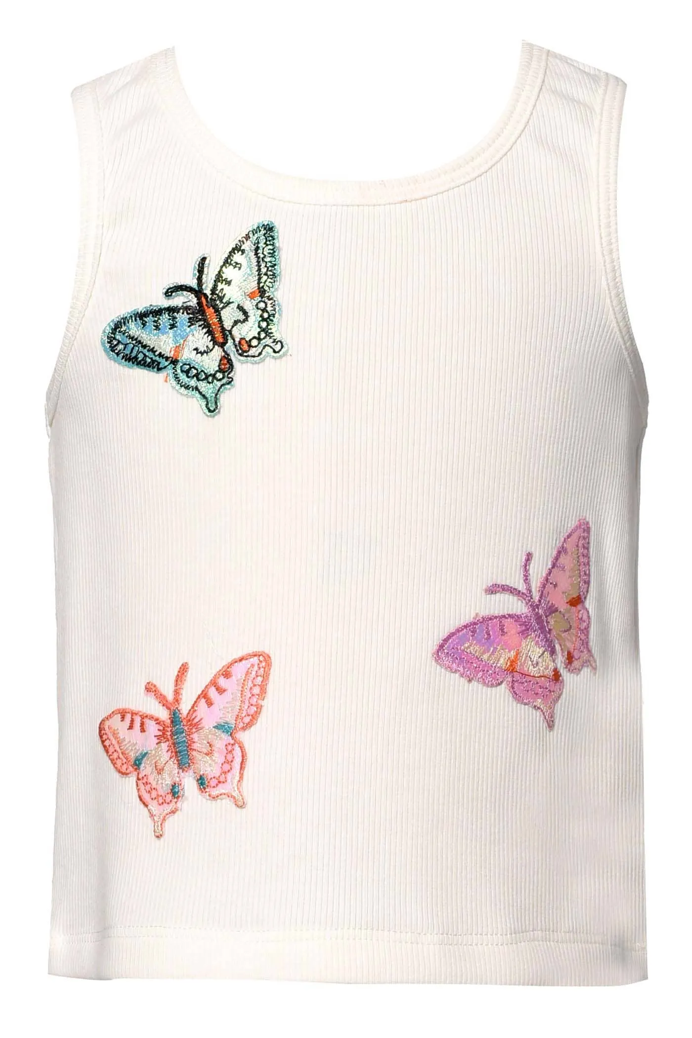 Little Girl’s Ribbed Knit Butterfly Tank Top