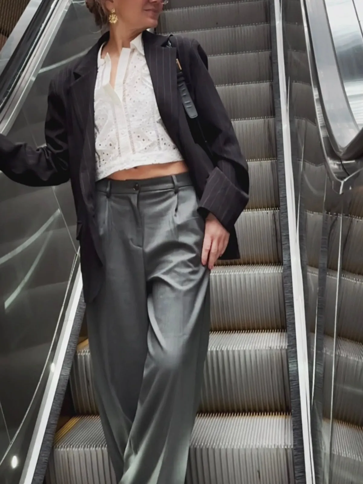 LOOSE SUIT PANTS - GREY