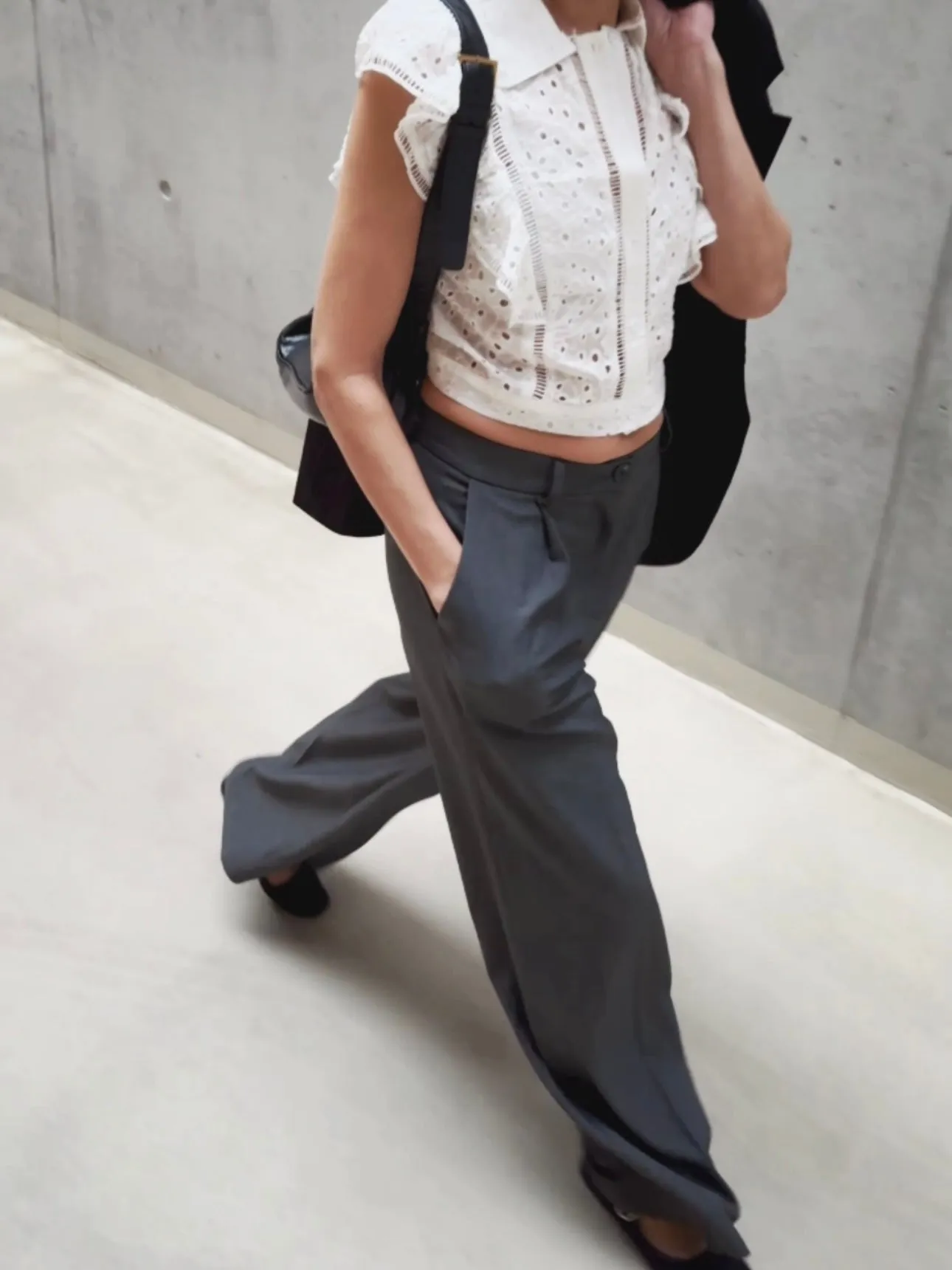 LOOSE SUIT PANTS - GREY