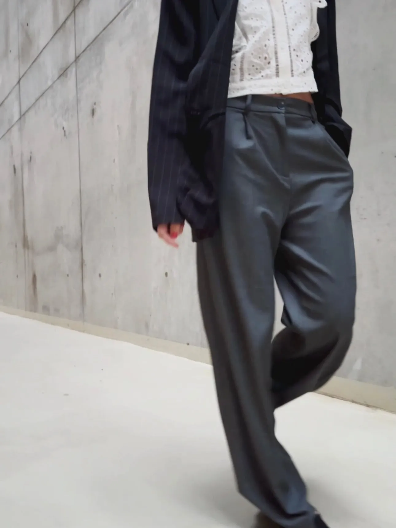 LOOSE SUIT PANTS - GREY