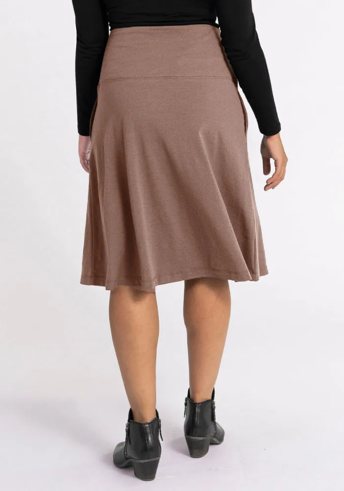 Marilyn Flowy Midi Skirt - Toasted Almond