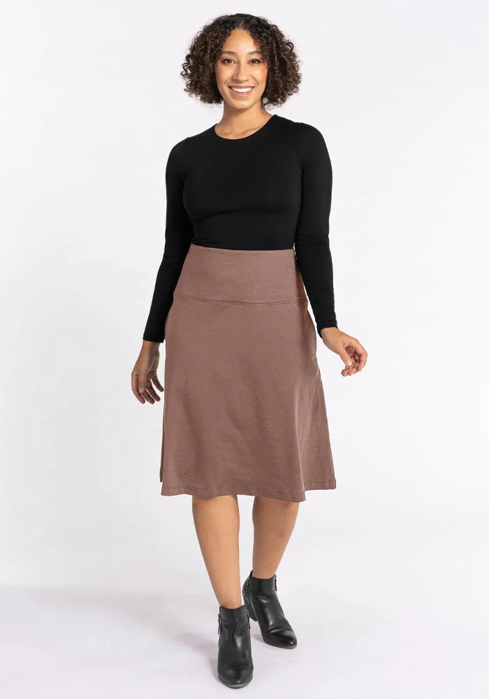 Marilyn Flowy Midi Skirt - Toasted Almond