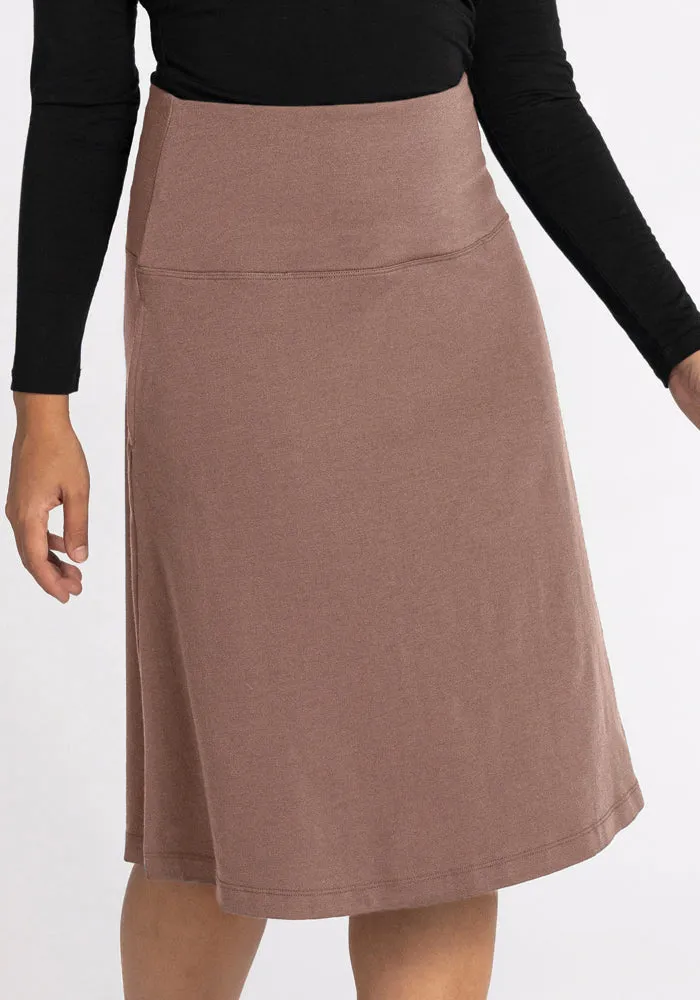 Marilyn Flowy Midi Skirt - Toasted Almond
