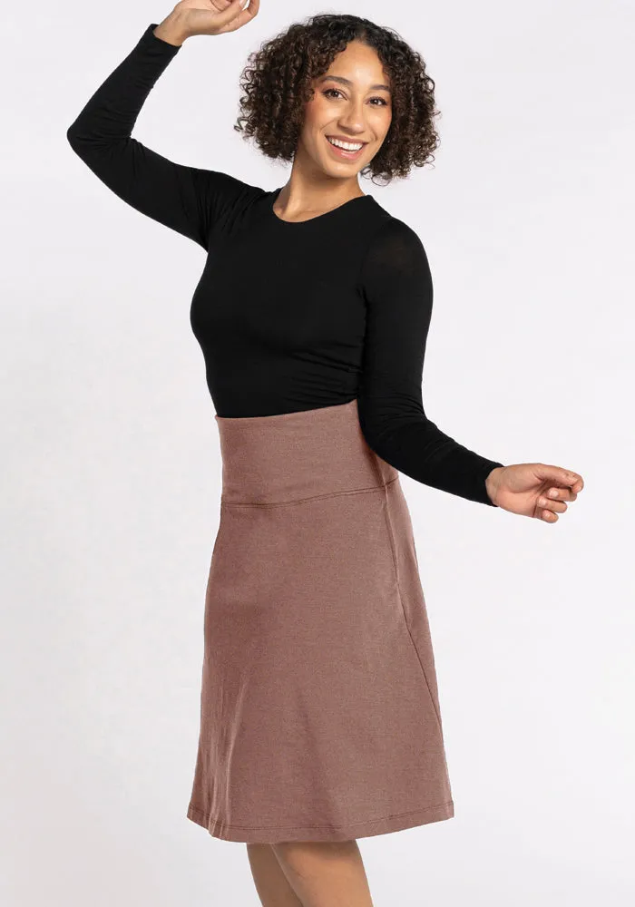 Marilyn Flowy Midi Skirt - Toasted Almond