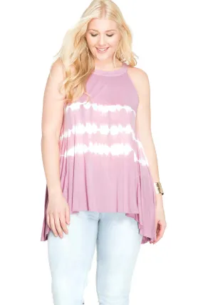 Sleeveless Tie Dye Tank Top, Rose