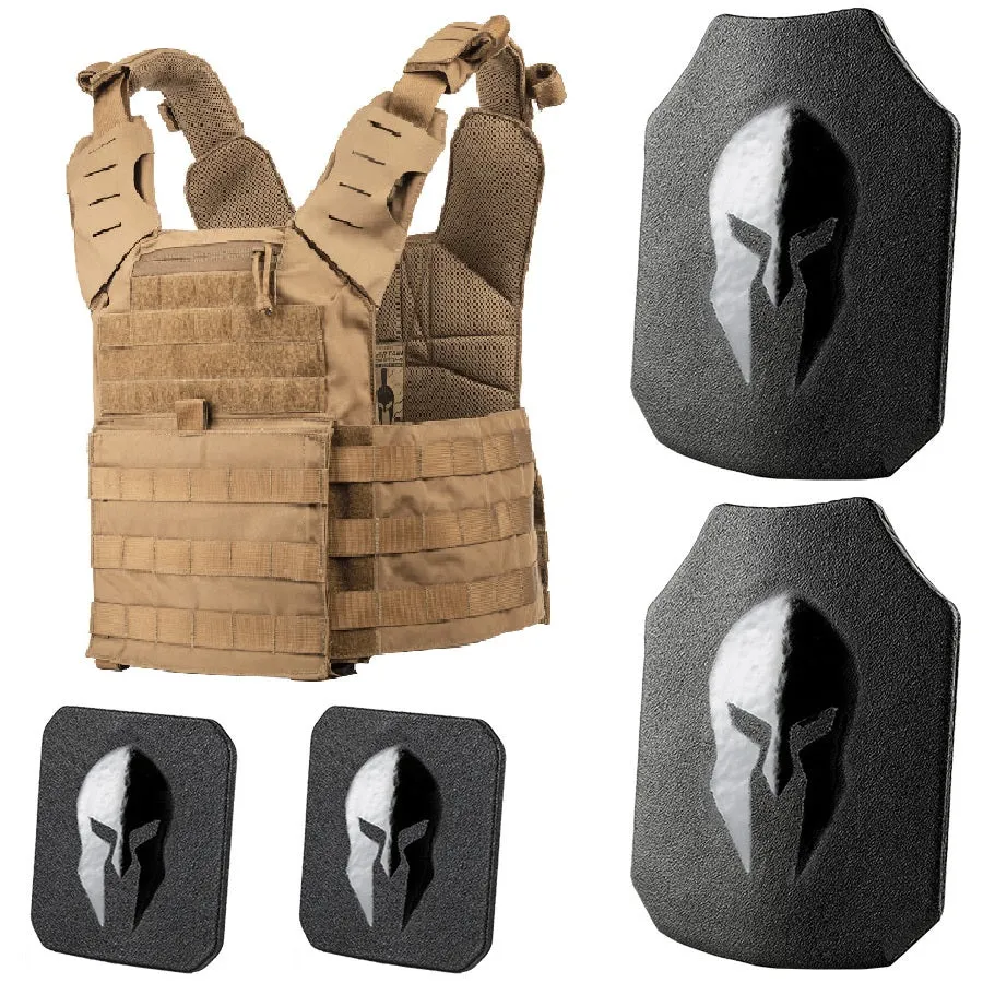 Spartan Armor Systems Omega™ AR500 Level III Body Armor and Leonidas Plate Carrier Package