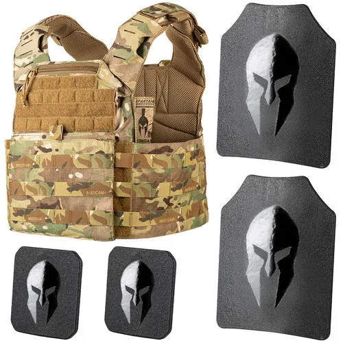 Spartan Armor Systems Omega™ AR500 Level III Body Armor and Leonidas Plate Carrier Package