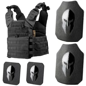 Spartan Armor Systems Omega™ AR500 Level III Body Armor and Leonidas Plate Carrier Package