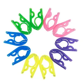Sundell Portable Folding Clothes Hangers, Plastic Foldable Travel Drying Rack Colorful Lightweight Mini Coat Shirts Sweaters Dress Hangers Hook with Anti-Slip Groove for Travel,10Pcs