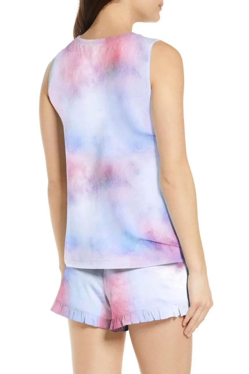 Vered Loungewear Shorts Set, Pink & Blue