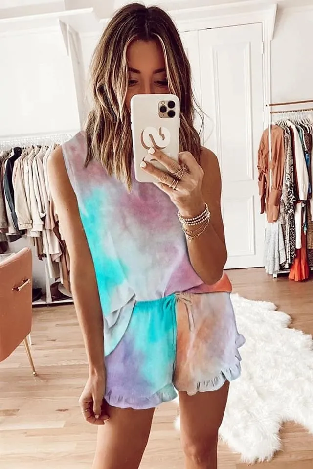 Vered Loungewear Shorts Set, Watercolor