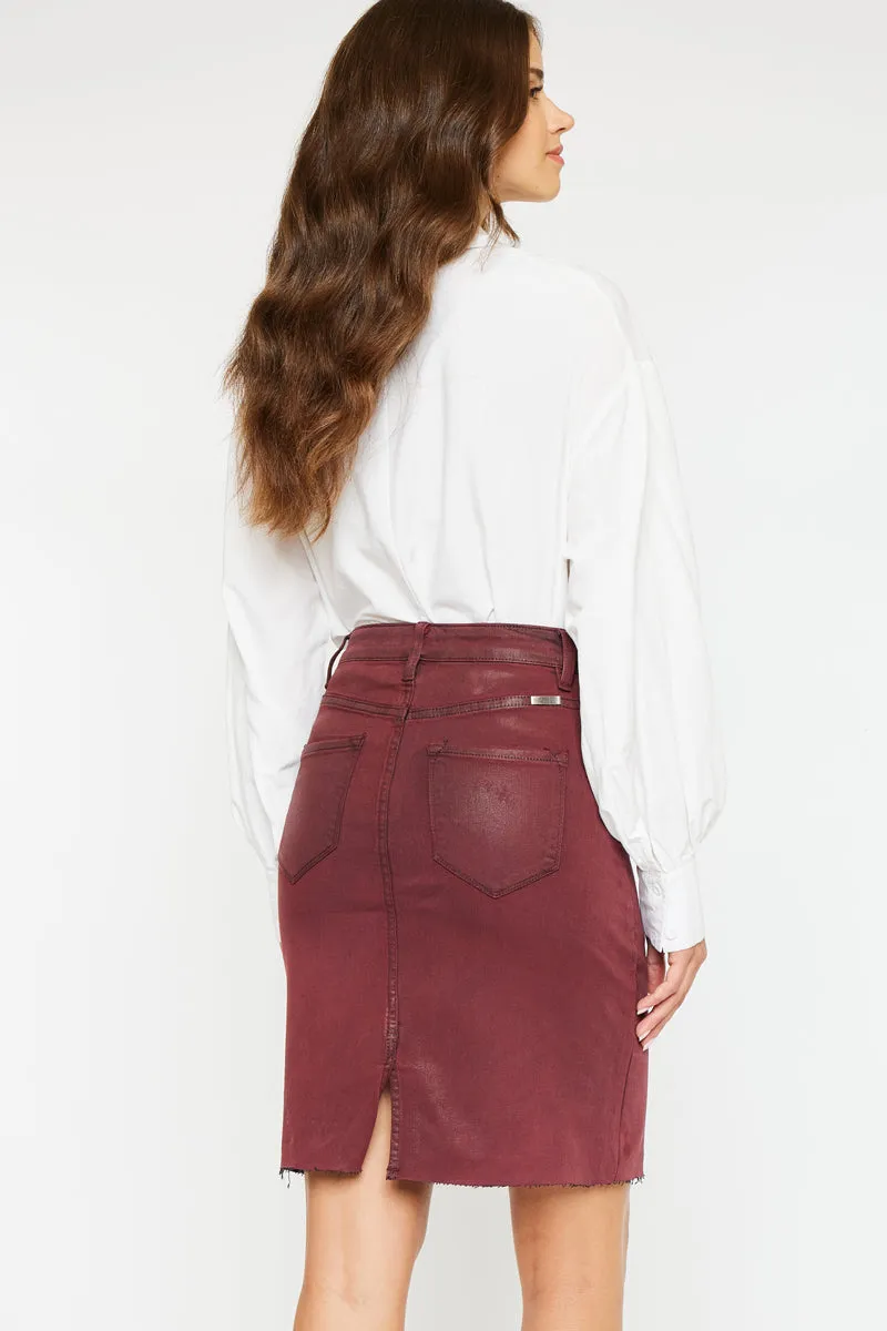 Zane High Rise Coated Midi Skirt