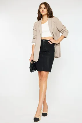 Zane High Rise Coated Midi Skirt