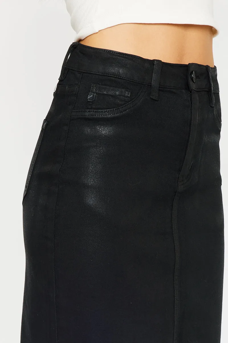 Zane High Rise Coated Midi Skirt