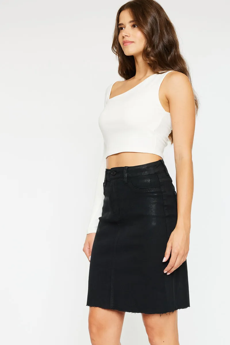 Zane High Rise Coated Midi Skirt