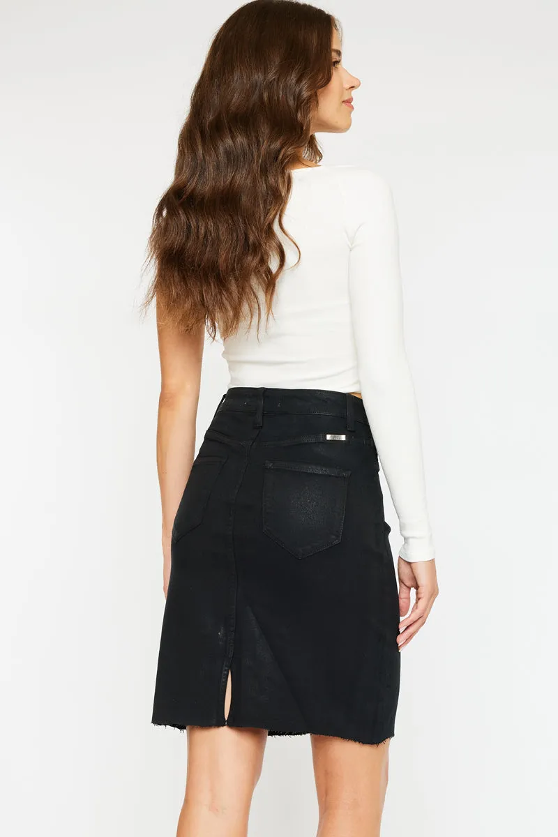 Zane High Rise Coated Midi Skirt