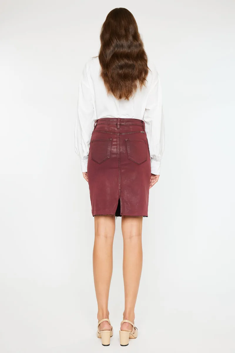 Zane High Rise Coated Midi Skirt