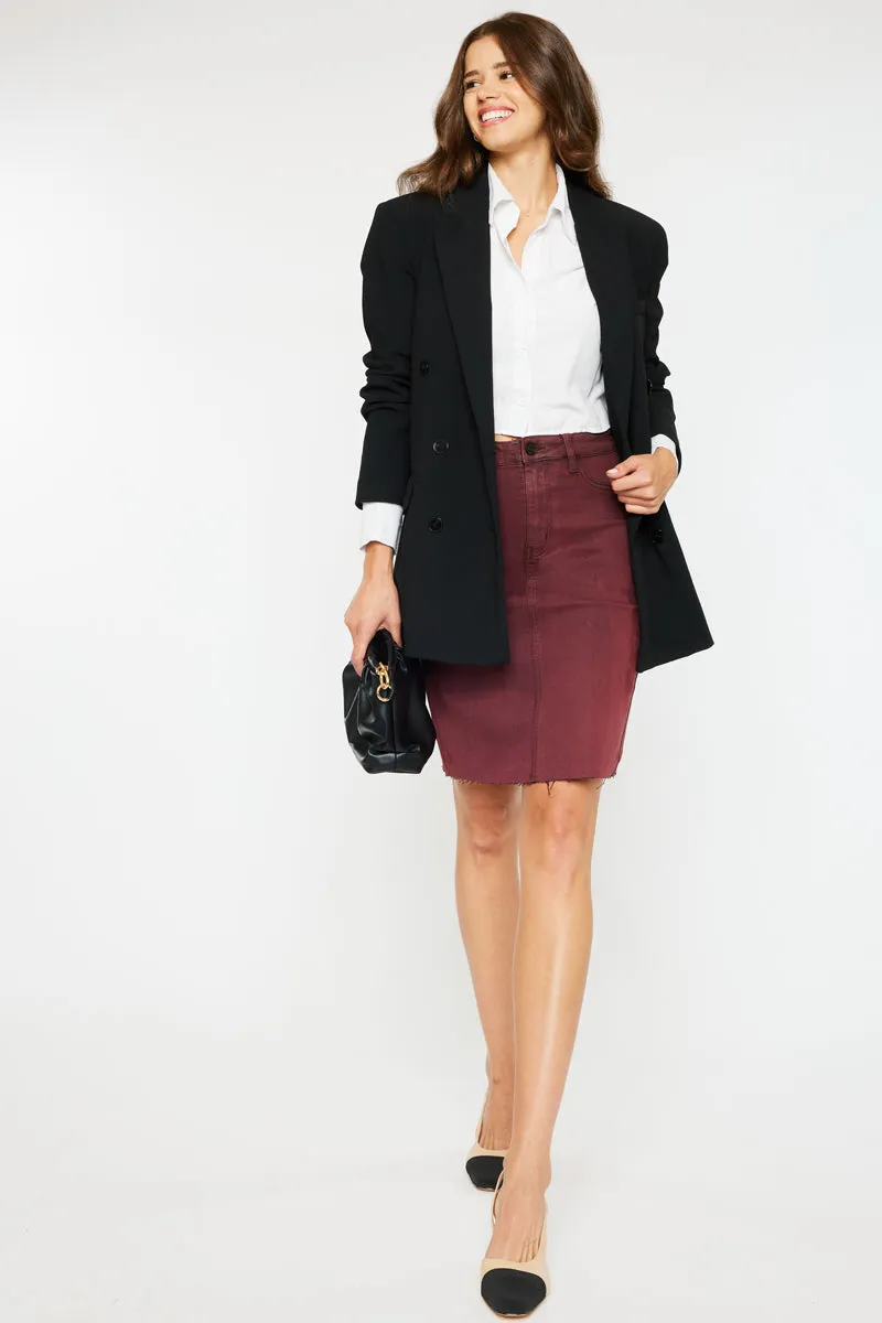 Zane High Rise Coated Midi Skirt