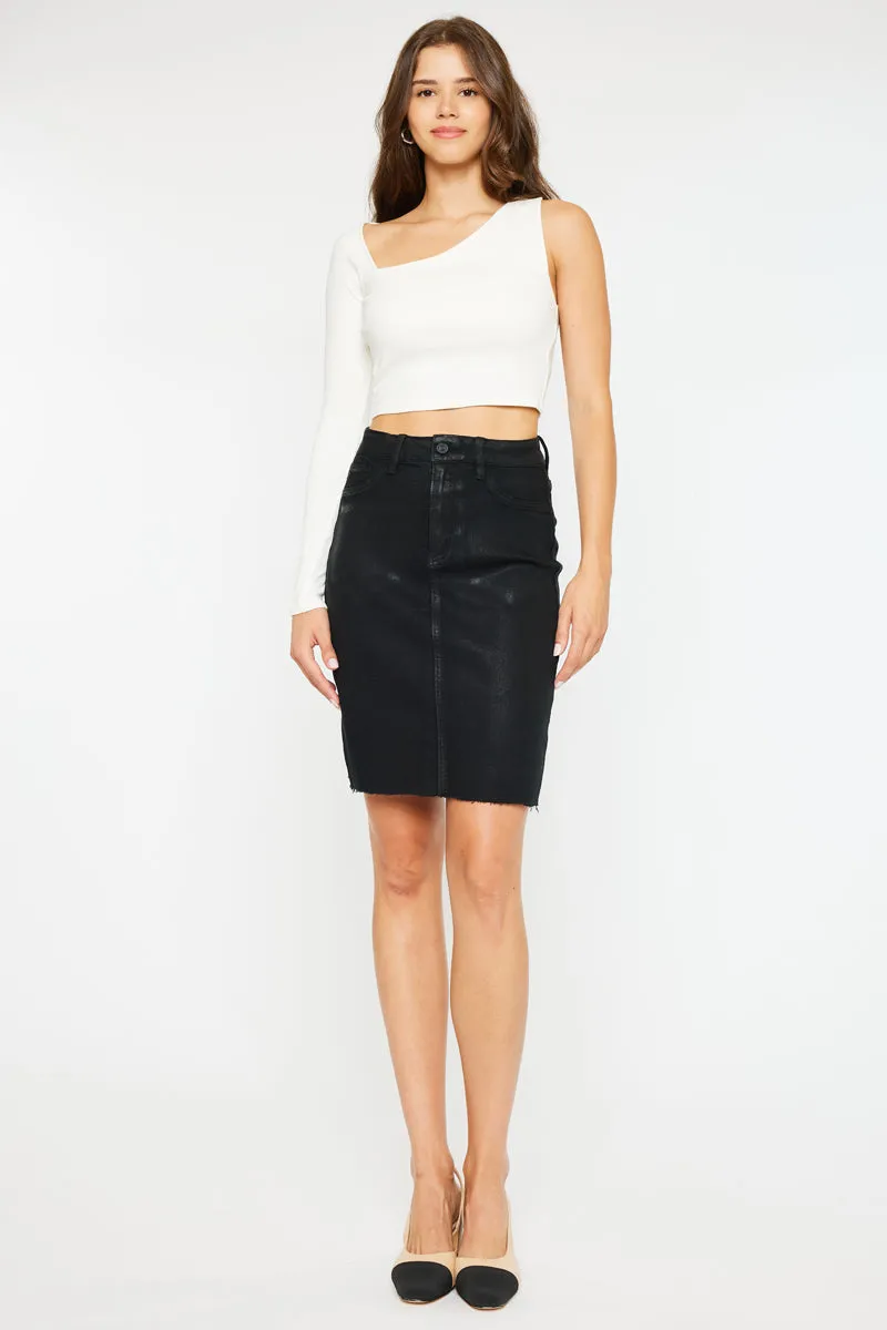 Zane High Rise Coated Midi Skirt